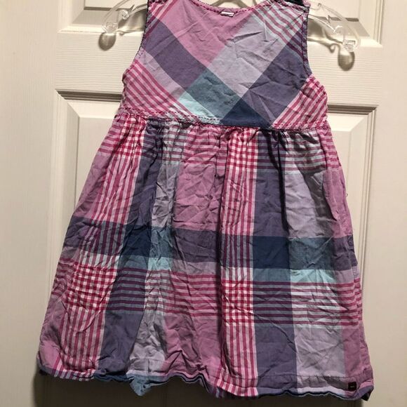 🐰 Tea Collection Pretty Denim & Plaid Reversible Dress, size 8 - Picture 11 of 12